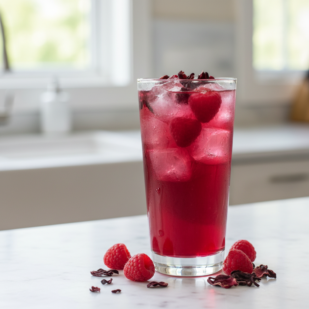Raspberry Hibiscus Iced Tea